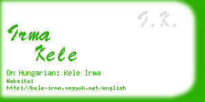 irma kele business card